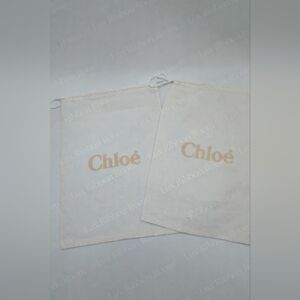 CHLOÉ Dust Bags Set 2 Canvas Drawstring 16.5x11.5 Replacement Storage
